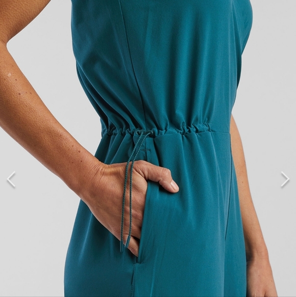 Title Nine Round Trip Sleeveless Women's Teal Blue Jumpsuit Size Small - Picture 5 of 15